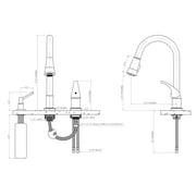 Pacific Bay Grandview Pull Down Kitchen Faucet with Soap Dispenser for Kitchens - Brushed Satin Nickel