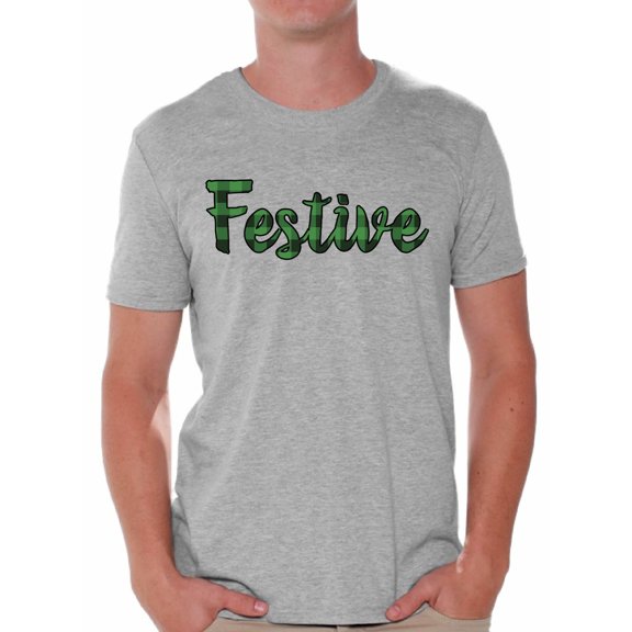 Awkward Styles Xmas Shirts for Men Christmas Festive Xmas Plaid T-Shirt