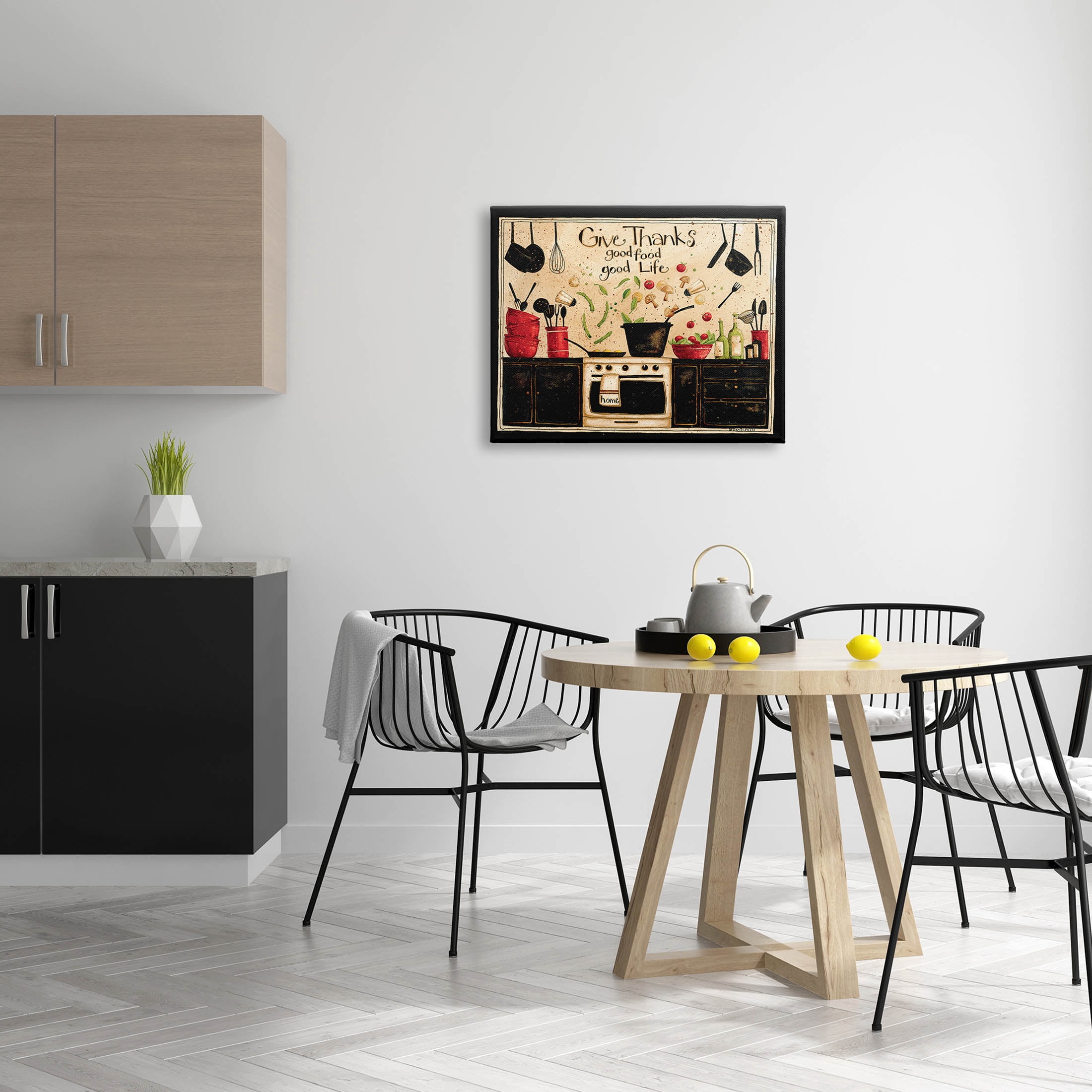 Give Thanks Good Food Phrase Food & Beverage Graphic Art Gallery Wrapped Canvas Print Wall Art