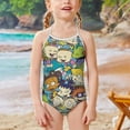 thumbnail image 2 of Rugrats Girls Swimsuits One Piece Bathing Suit Cute Toddler Kids Pool Beach Swimwear Quick Dry 3-8 Years, 2 of 6