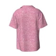 thumbnail image 2 of Disketp Men's Hawaiian Glitter Pink Print Shirts Button Down Holiday Beach Shirts-Small, 2 of 7