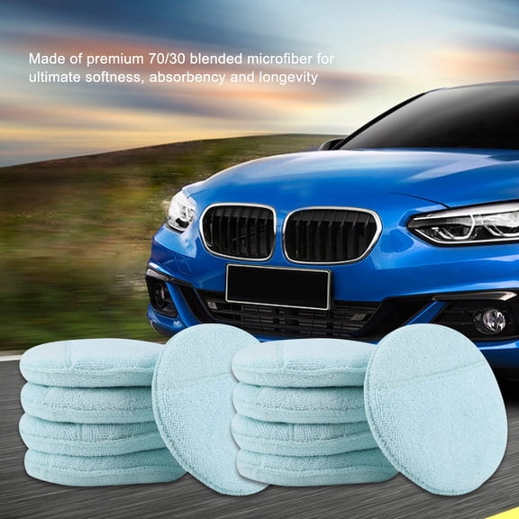 Car Wax Foam Sponge Polishing Pads, Super Soft Microfiber Buffing Pads with Pocket Car Vehicle