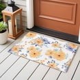 thumbnail image 4 of Entryway Rug 2'x3', Orange Watercolor Floral Small Rug for Kitchen Bathroom Door Mat Indoor Entrance, Spring Flower Abstract Art Non-Slip Area Rugs Floor Mats Carpet Front Door Rugs, 4 of 8