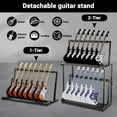 thumbnail image 4 of Folding 14 Standing Floor Multiple Guitars Display Rack,Multi Guitar Stand,Adjustable Storage Holder With Soft Sponge Adjustable Height Double Tier Ukulele Stand,Black, 4 of 5