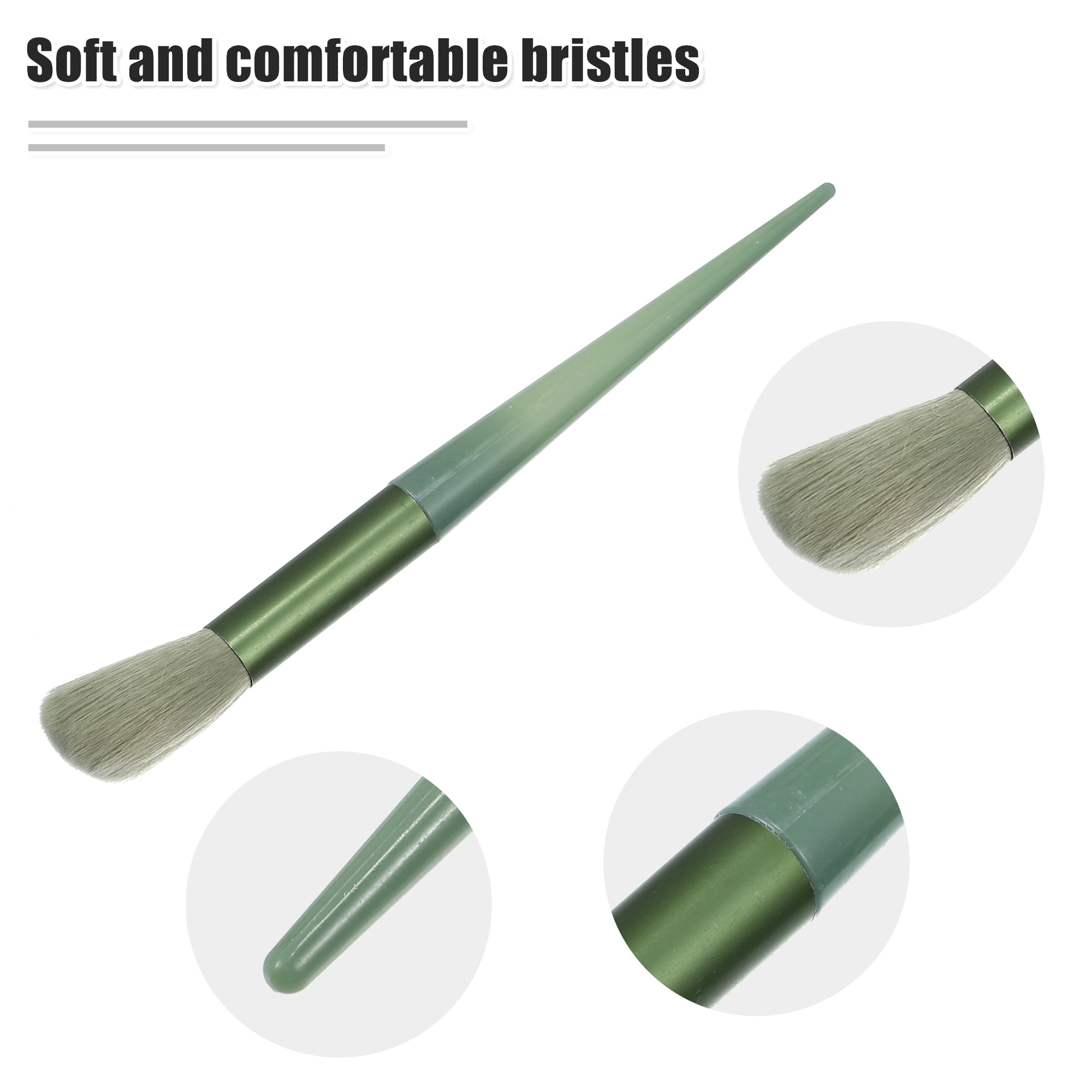 Unique Bargains 1 Set Travel Makeup Brush Travel Kit for Concealer Blush Green