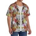 thumbnail image 2 of Balery Cute Dogs Puppy Camisa Casual de Manga Corta con Botones para Hombre, Texturizada, Estilo Cubano, para Playa, Verano-Small, 2 of 5