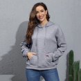 thumbnail image 4 of Womens Hoodies Casual Long Sleeve Drawstring Waffle Pullover Tops Loose Hooded Sweatshirt with Pocket Gray 5XL, 4 of 5