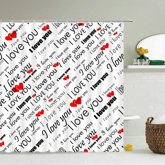 Waterproof Fabric Modern Love romance Shower Curtains 240X180 Bathroom Decor Pink Lovers Shower Curtain With Bath Screen