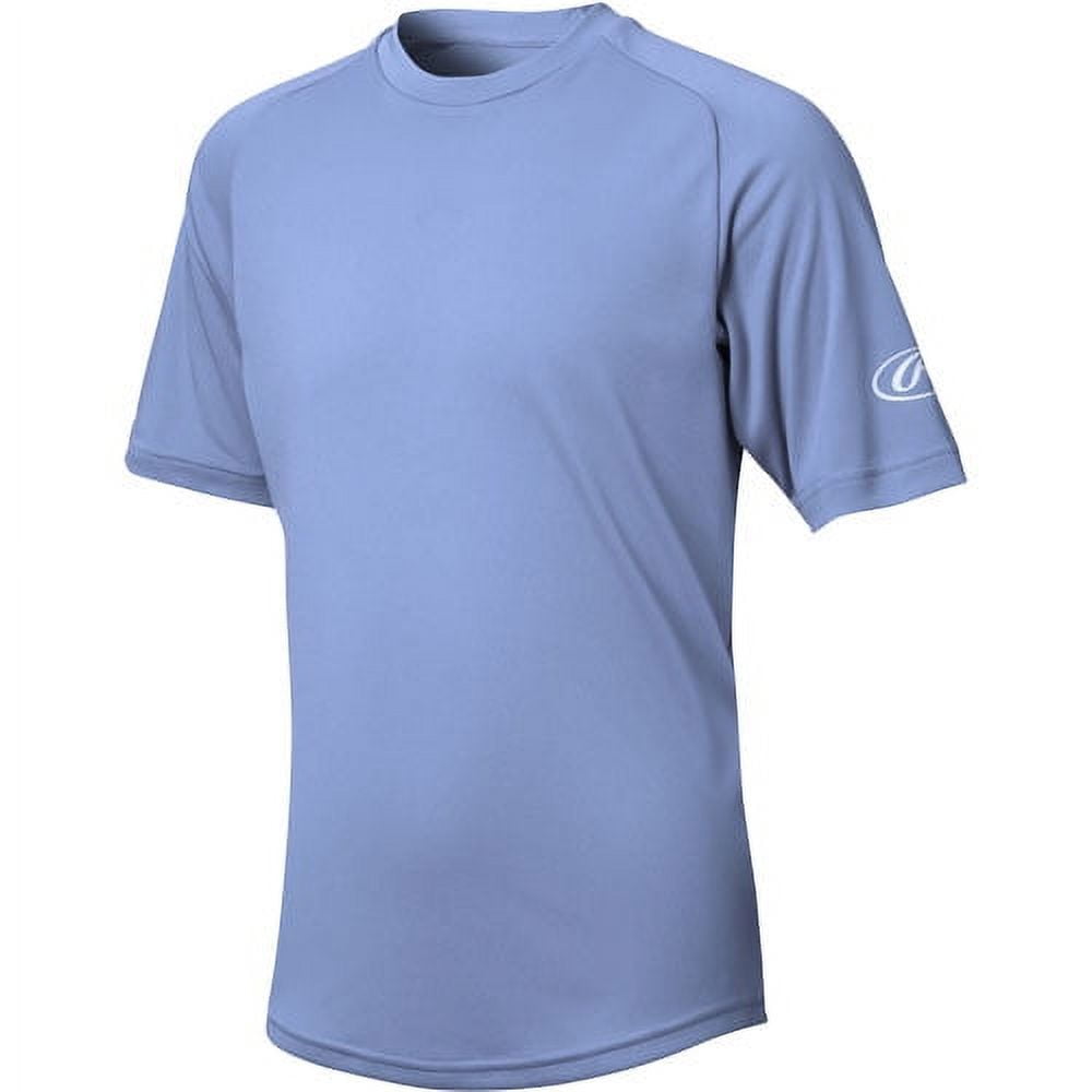 Rawlings Youth Crew Neck Tech Tee – Lightweight Columbia Blue T-Shirt For Sports & Casual Wear