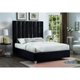 thumbnail image 4 of Maykoosh Timeless Tradition Modern , Contemporary Velvet Upholstered Bed with Deep Channel Tufting and Chrome Accent Design-Color:Black,Size:King, 4 of 10