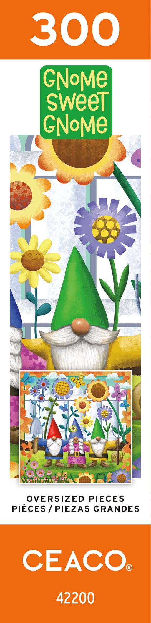 Ceaco - Gnome Sweet Gnome - Backyard Trio - 300 Piece Interlocking Jigsaw Puzzle
