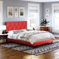thumbnail image 3 of Sleep Sync Boyd Sleep Charlat Faux Leather Upholstered Bed Frame Red Queen, 3 of 5