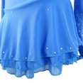 thumbnail image 4 of LIUHUO Blue Ice Figure Skating Dress Skin-fitting Diamond-decorated Breathable Moisture-absorbent Embellished 3D Lace flowers, 4 of 8