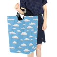 thumbnail image 4 of Yayeee Freestanding Laundry Hamper with Handle Collapsible Large Storage Basket for Clothes, Cartoon Cloud Pattern, 4 of 7