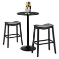 thumbnail image 1 of Gymax 3 Pièces Ensemble de Table à Manger de Pub Table de Bar Ronde avec 2 Tabourets de Selle Rembourrés, 1 of 10
