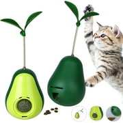Pawaboo 2 Pack Catnip Tumbler Toys, Cat Teaser Toys for Slow Feeding Function, Cute Avocado Shape Catnip Ball Toys for Indoor Cats Kitty, Interactive Kitten Bell Toys with Adjustable Feeding Hole
