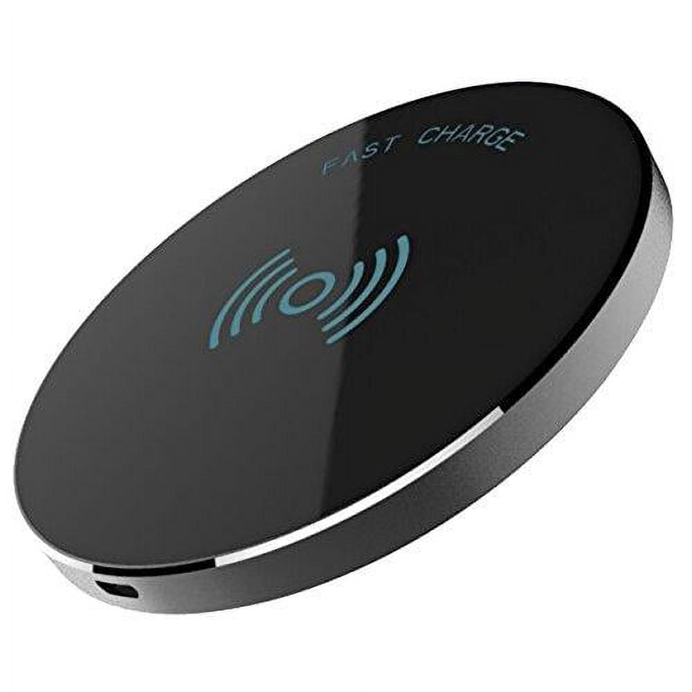 RNDs Fast Charge Wireless Charging Pad for Apple iPhone (8, 8 Plus, X, 10), Samsung Galaxy (S8, S8 Plus, S7, S6), Note 8, LG (G6, V30) and other QI Enabled Devices (QC Charger Included) (black)