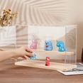 thumbnail image 3 of 2-Tier Transparent Acrylic Presentation Boxes Minifigures Display Case with Wood Base for Doll Action Figures Storage Clear Finish Product: 32x12x21.2cm about 9pcs/set, 3 of 7