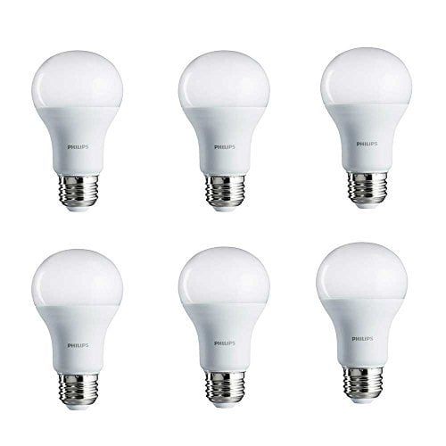Bombilla LED Philips A19 esmerilada, 14 W, no regulable (paquete de 6)