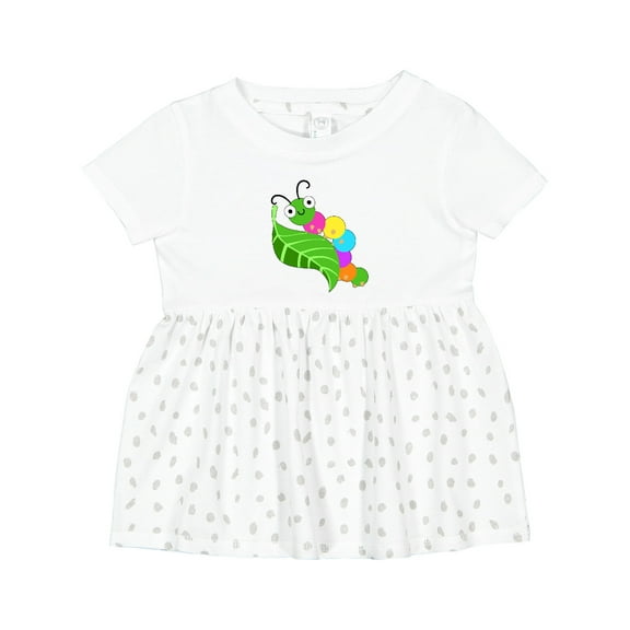 Inktastic Cute Caterpillar on Leaf Girls Baby Dress