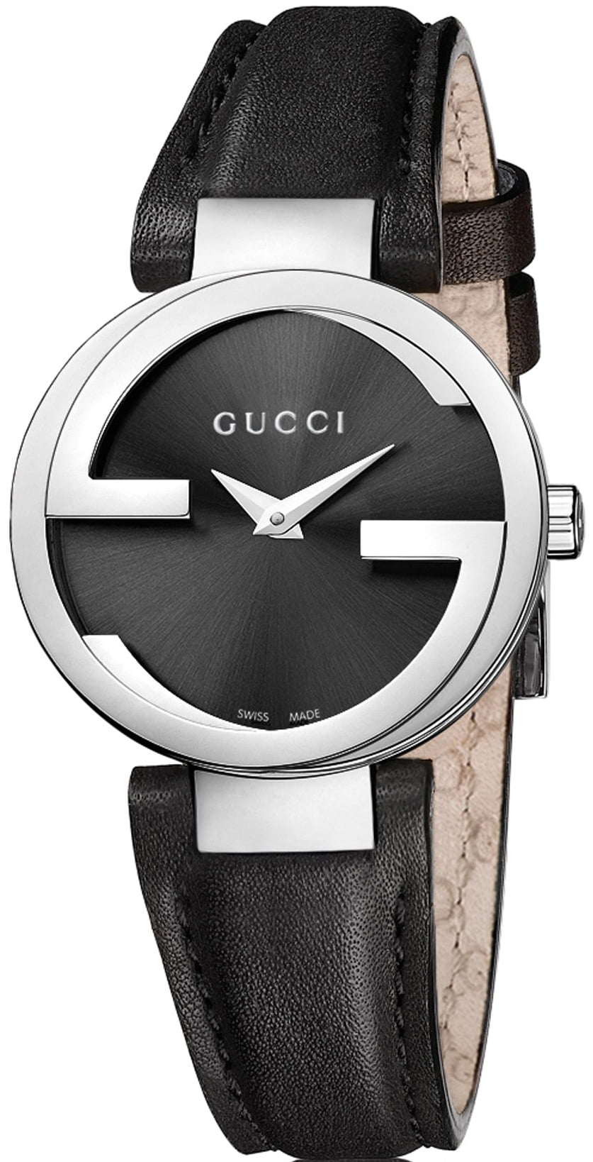 Gucci - Gucci Women's YA133501 'Interlocking-G' Black Stainless Steel