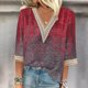 thumbnail image 1 of Ichuanyi Liquidación Fashion Fashion's Summer en V-Neck 3/4 manga de encaje Camiseta casual de camiseta casual ICHUANYI WER2023081606284, 1 of 5