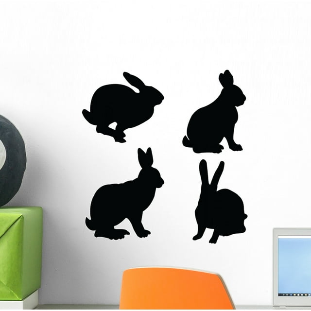 Rabbit Collection Vector Wall Mural by Wallmonkeys Peel and Stick ...