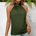 thumbnail image 4 of Women'S Sleeveless Halter Top，Elegant Business Work Sleeveless Top Undershirt Shirts Summer Casual Halter Solid Color Breathable Sleeveless, 4 of 7