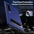 thumbnail image 7 of SaniMore for Google Pixel Fold Case, Hidden Bracket PU Leather Skin [Wear-resistant & Anti-scratch] Magnetic Closure Foding Shell Slim Fit Lightweight Shockproof Anti-drop Cover, Blue, 7 of 7