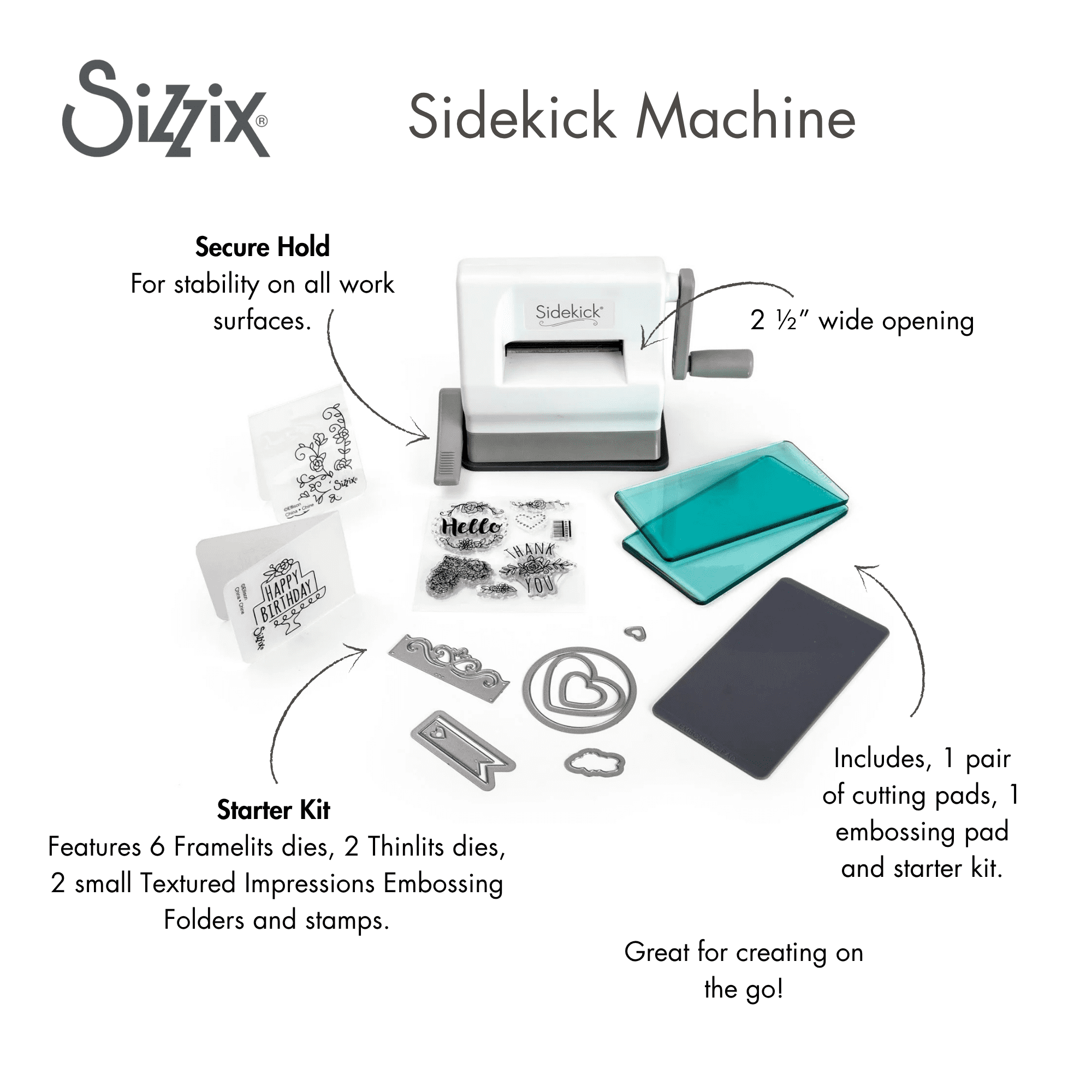Sizzix Sidekick Starter Kit by Tim Holtz-Black: Mini Craft Cutter