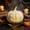 White, variant on Halloween Resin Pumpkin Decor Carved Smiling Face Hollow Jack O Lantern Light Ready Pumpkin Ornament for Front Porch Mantel Shop Window Fall Harvest Indoor Outdoor Decoration