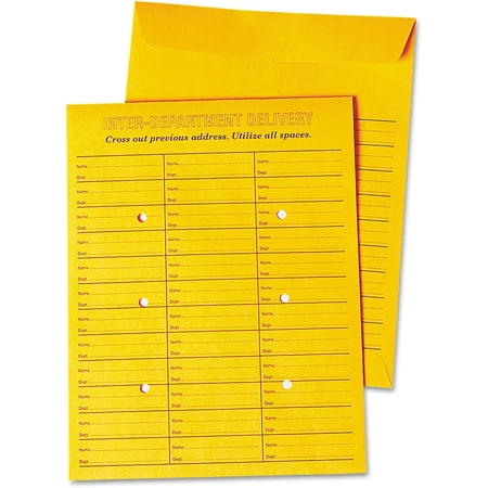UNV63570 10 in. x 13 in. 2-Sided 3-Column Format #97 Deluxe Interoffice Press and Seal Envelopes - Brown (100/Box)