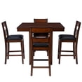 thumbnail image 3 of Linon Lupo 5-Piece Modern Rubberwood Counter Height Dining Set with Padded Seats, Dark Cherry, 3 of 17