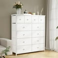 thumbnail image 6 of Dresser for Bedroom with 12 Drawers Tall Dressers for Bedroom Fabric Dressers & Chest of Drawers with Sturdy Metal Frame, Wood Top, for Females, Closet, 40.6" W x 11.8" D x 44.5" H (White), 6 of 18