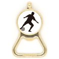 thumbnail image 1 of Outline Soccer Football Sports Beer Bottle Cap Opener Stainless Steel Key Chain, 1 of 3