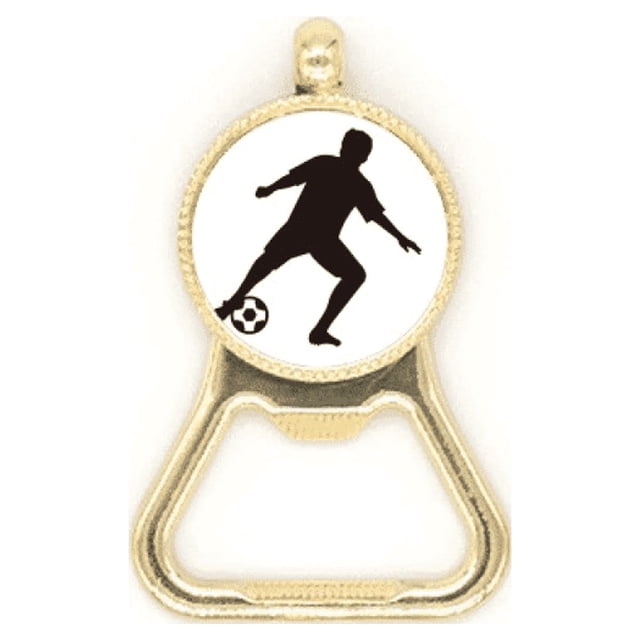Outline Soccer Football Sports Beer Bottle Cap Opener Stainless Steel Key Chain