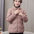 thumbnail image 2 of Cotton Padded Coat Stand Collar Long Sleeve Zipper Placket Warm Winter Jacket with Pockets Solid Color Thickened Quilted Outwear, 2 of 8