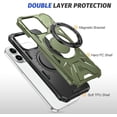 thumbnail image 5 of Rotatable Magnetic Ring Case for iPhone 15 Pro Max,Compatible with MagSafe with 360° Ring Stand Shockproof Phone Cover Case for iPhone 15 Pro Max Green, 5 of 6
