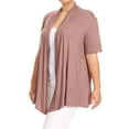 thumbnail image 2 of MOA Collection Women's Casual Open Front Short Sleeve Cardigan Made in USA, 2 of 4