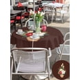 thumbnail image 5 of Outdoor Tablecloth with Umbrella Hole for Patio/Picnic/Party/Camping, Cherry Blossoms Waterproof Table Cloth Round Cover Washable, Japanese Spring Floral Leaves Rustic Brown (Dia 54"), 5 of 8