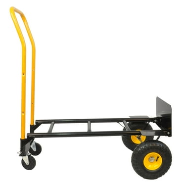 Hand Truck Dual Purpose 2 Wheel Dolly Cart and 4 Wheel Push Cart With Swivel Wheels 330 Lbs Capacity Heavy Duty Platform Cart for Moving/Warehouse/Garden/Grocery