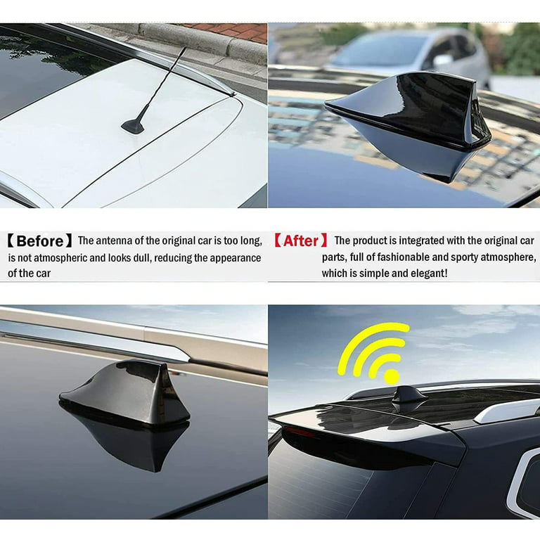 Black Universal Car Roof Radio AM/FM Signal Shark Fin Style Aerial Antenna  Cover 