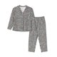 thumbnail image 1 of Balery Black And White Houndstooth Conjunto de Pijama con Estampado para Mujer, Conjunto de Dos Piezas con Manga Larga, Ropa de Dormir Suave con Bolsillos, Pijamas Cómodos-Small, 1 of 7