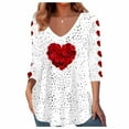 thumbnail image 4 of Ailaofu Womens Love Heart Raglan T-Shirts Casual Long Sleeve Valentine's Wife Day Graphic Tees Tops, 4 of 5