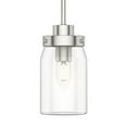 thumbnail image 6 of Hunter - Devon Park 1-light Brushed Nickel, Mini Pendant Light, Dimmable, Rustic Style, Cylinder Shaped, for Bedrooms, Dining, Living Rooms - 19009, 6 of 11