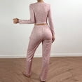 thumbnail image 6 of BRGZLK Womens Cute Long Sleeve Pajama Set Casual Floral Print Ribbed Top and Pants Sleepwear 2 Piece Pjs, 6 of 7