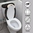 thumbnail image 3 of SEANATIVE 2 Piece Toilet Lid Cover and Toilet Tank Lid Cover Soft Toilet Cover Home Decorations Toilet Seat Cover Universal Fits Most Tank and Lid, Christmas Lights, 3 of 7