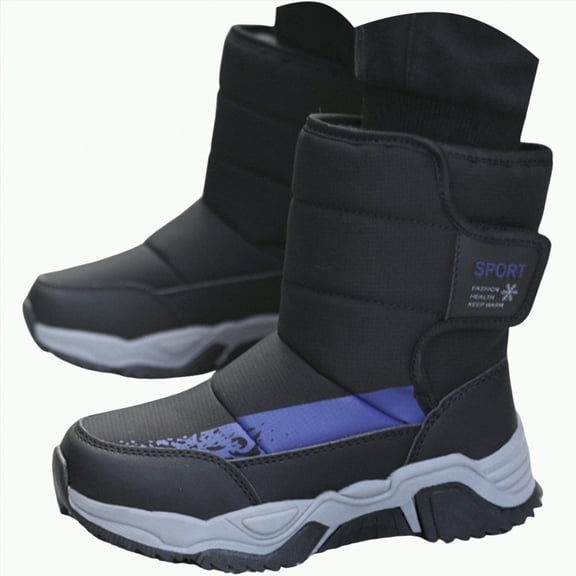 UngA Boy Girl Winter Boots Cold Weather Waterproof Non Slip Ankle Boots Warm Mid Calf Shoes Snow Boots Boy Girl (Little Kid/Big Kid),Size 2