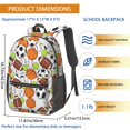 thumbnail image 3 of Football and Basketball White Pattern 17" School Backpacks for Teens,Waterproof Oxford Fabric,S-Shape Padded Straps for School,Travel,Hiking,Camping, 3 of 6