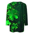 thumbnail image 4 of FDGIU ‌‌‌‌Women's St. Patrick's Day T-Shirt - Short Sleeve Crew Neck Shamrock Graphic Tee, 4 of 5